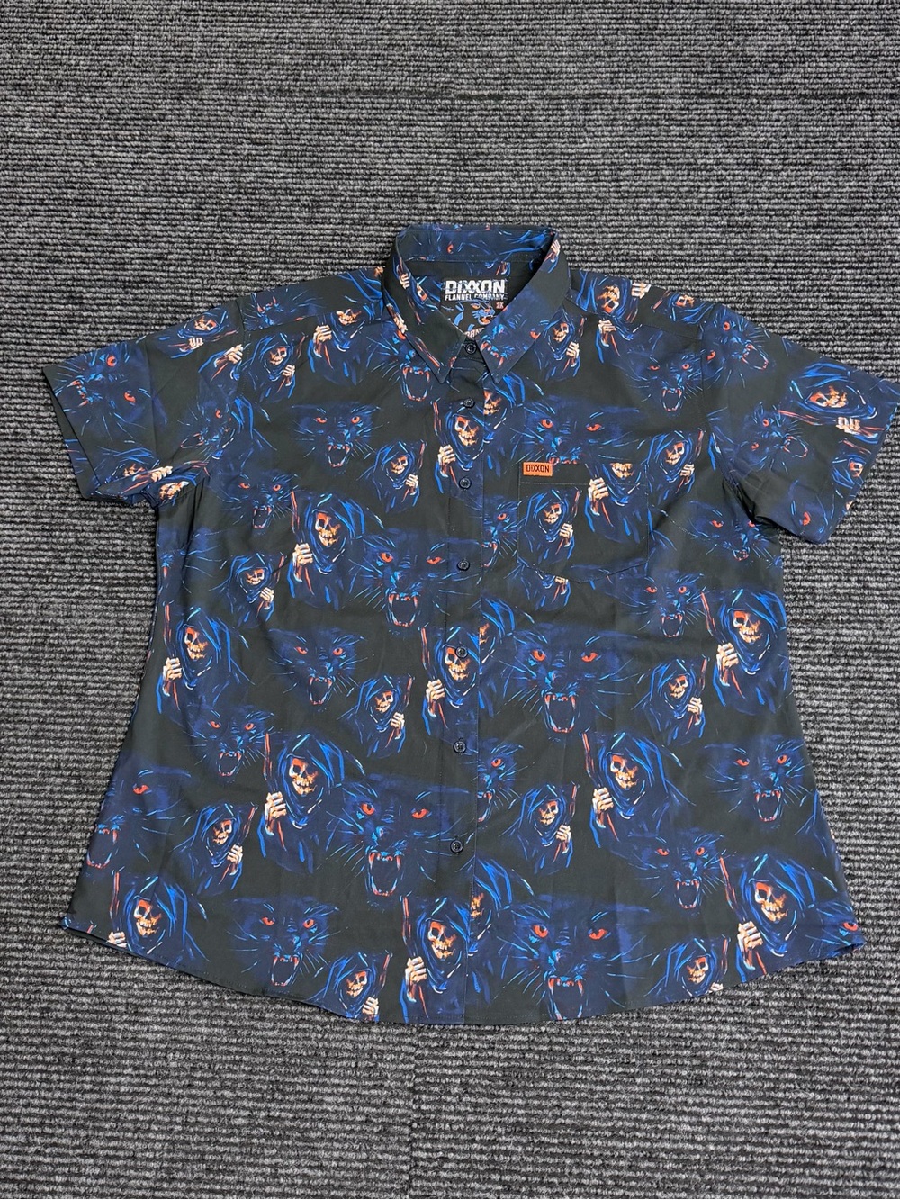 Dixxon Shirt Women’s 2XL Black Sex Panther Performance Button Up Grim Reaper